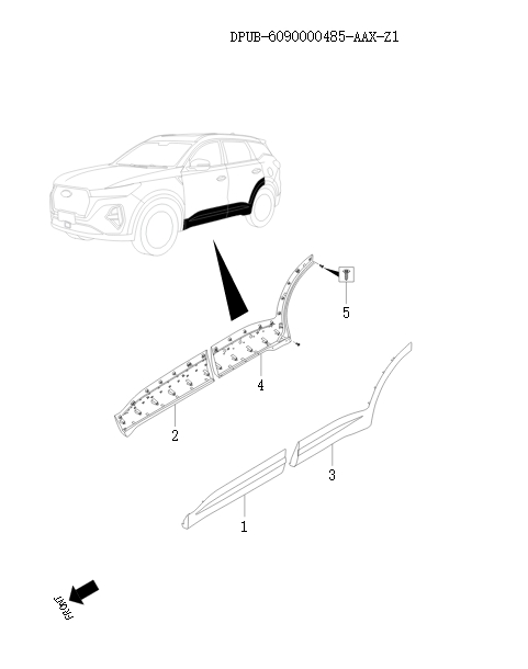 Side door decoration (silver deposit+lower strip)    63